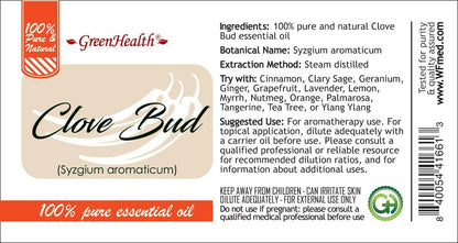 Clove Bud Essential Oil - 16 fl oz (473 ml) Amber Glass Bottle - 100% Pure Essential Oil - GreenHealth