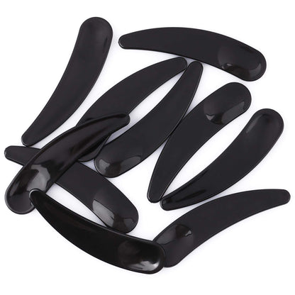 Refillable Cosmetic Sample Jars - 100 Pack 10g (0.35oz) Black Small Travel Containers with Lids + 10 Mini Makeup Spatulas - BPA Free