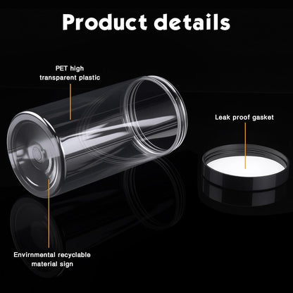 Patelai 4 Pieces Round Wide-mouth Leak Proof Plastic Container Jars with Lids for Travel Storage Makeup Beauty Products Face Creams Oils Salves Ointments DIY Making(32 Ounce,Black)