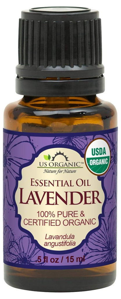 US Organic 100% Pure Lavender Essential Oil, Directly sourced from Bulgaria, USDA Certified Organic, Undiluted, for Diffuser, Humidifier, Massage, Skin, Hair Care, Non GMO, 15 ml