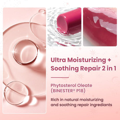 CATKIN Glossy Lip Balm Ultra Hydating Glow Lip Tinted Jelly Plump Melting Balm Shea Butter Repair Soothing For Dry Lips Dewy Finished 0.12 oz 2pcs Set 03