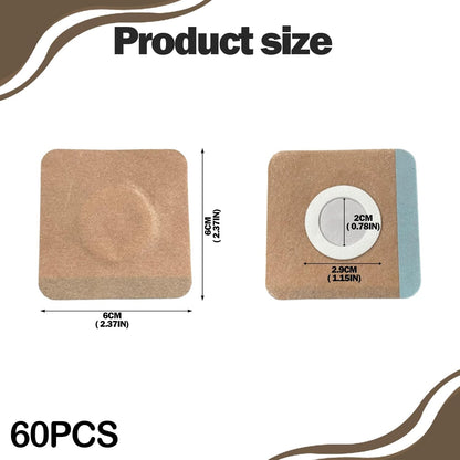 Castor Oil Patches for Belly Button Use – 60 PCS Disposable Non-Woven Adhesive Castor Oil Patch Pads, Oil Not Included