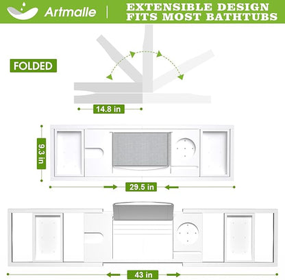 Artmalle bathtub caddy tray -
