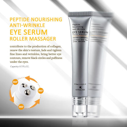 Peptide Under Eye Roller Serum With Roller Balls For Dark Circles And Puffiness | Massage Ball Cream for Fine Lines and Wrinkles | Hydrates Brightens Under Eye Area Restores Skin Firmness (PEPTIDE)