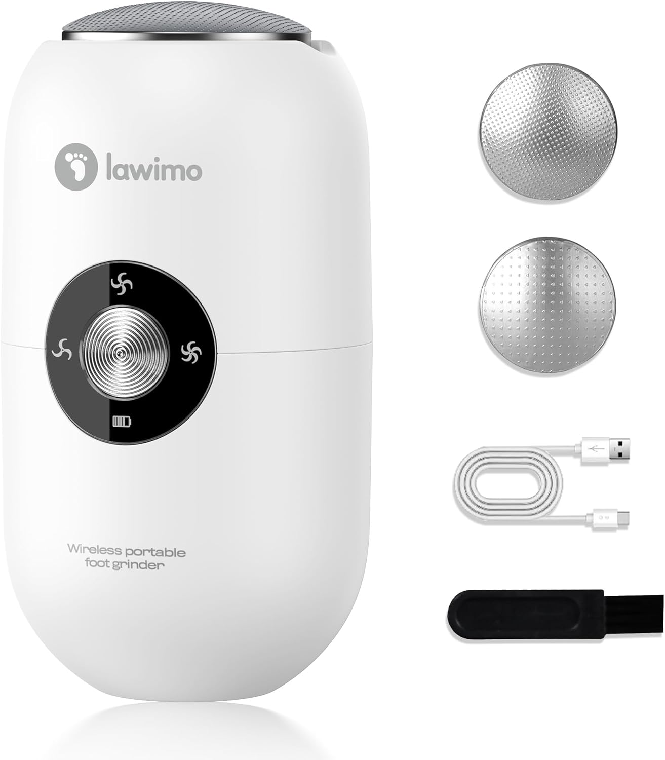 Electric Foot Callus Remover for Women Men, Rechargeable Electric Foot File Pedicure Tool with Stainless Steel Heads, Portable Feet Grinder for Cracked Dry Heels Dead Skin Calluses