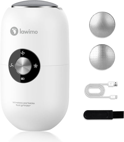 Electric Foot Callus Remover for Women Men, Rechargeable Electric Foot File Pedicure Tool with Stainless Steel Heads, Portable Feet Grinder for Cracked Dry Heels Dead Skin Calluses