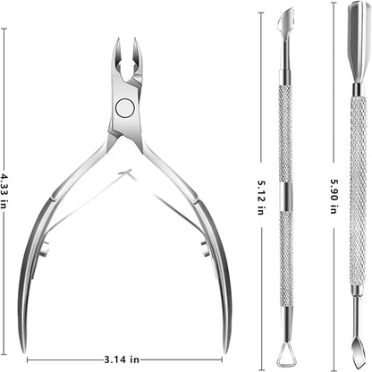 Cuticle trimmer with cuticle pusher