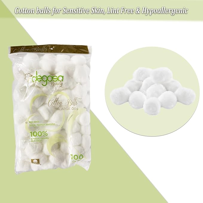 Cotton balls for facial treatments,