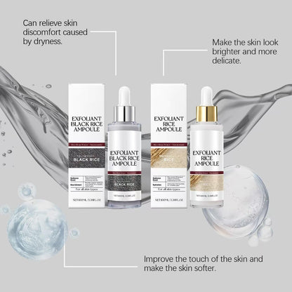 Black And White Rice Exfoliant,2025 New Soft Rice Exfoliating Face and Body Black and White Rice Exfoliant for All Skin Types,White+Black (2 PCS)