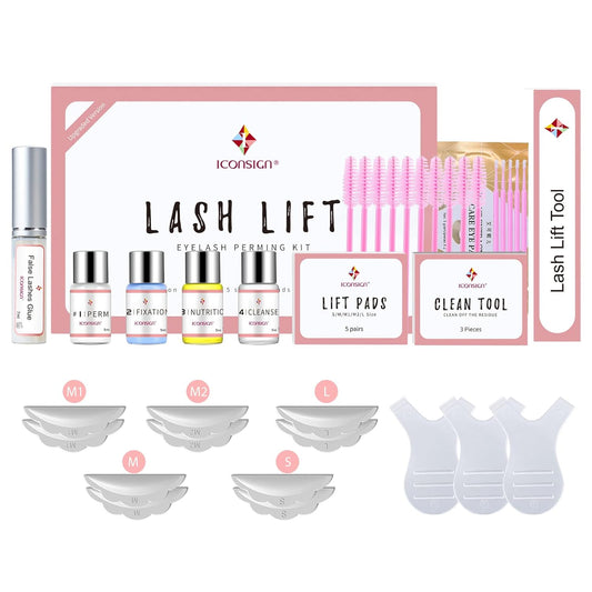 ICONSIGN 2025 Upgraded Lash Lift Kit, Professional Semi-Permanent Curling Eyelash Perm Kit Suitable for Salon & Home Use