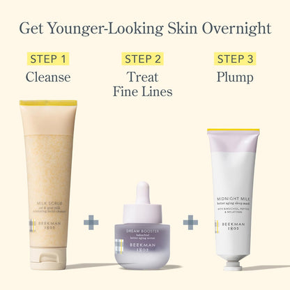 Beekman 1802 Dream Booster Bakuchiol Retinol Alternative Facial Serum - Squalane & Bakuchiol Oil Serum For Sensitive Skin - Night Moisturizer For Fine Lines & Pore Minimizer - Fragrance Free, Vegan