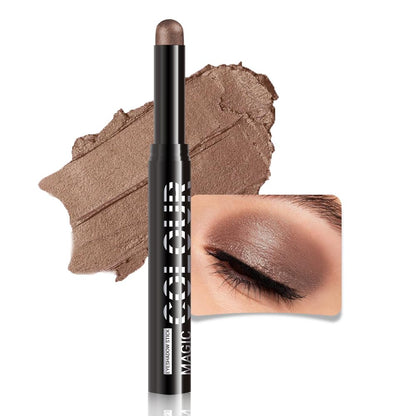 Mocha Shimmer Cream Eye Shadow Stick Makeup for Women, Mocha Shimmer Matte Eye Shadow Brightener Stick for Eyes, Long-lasting Waterproof Eyeshadow Pencil Applicator Blendable for Eye Highlight 14