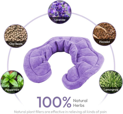 Microwavable Heated Neck Wrap Warmer and Shoulder Heating Pad Microwave, Weighted Microwave Heating Pad for Neck and Shoulders Hot and Cold Compress