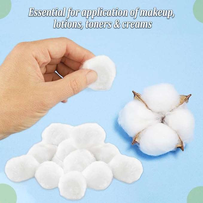 Cotton balls for facial treatments,