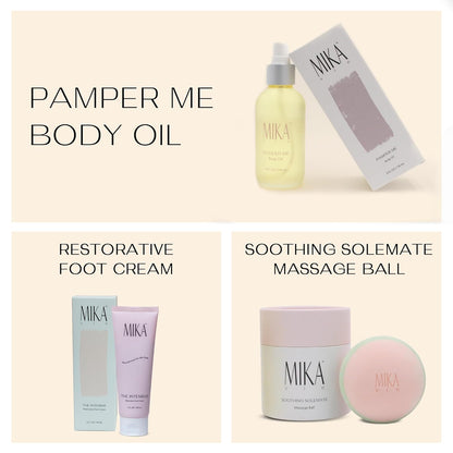 Age Playfully Bundle 3-Piece Luxury Gift Bundle for Women | Organic Body Oil+Foot Lotion for Dry Cracked Feet+Massage Ball for Feet and Muscle | Gift Idea for Women Over 40, Girlfriends | Clean Beauty