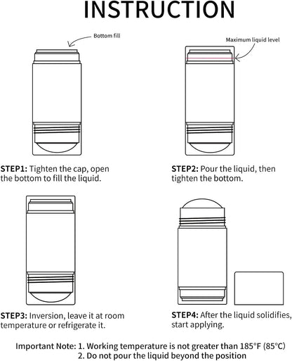 Tekson 2.5oz Empty Refillable Deodorant Containers, 3PCS Twist-UP Containers Tubes, Empty Balm Travel for Lotion Stick