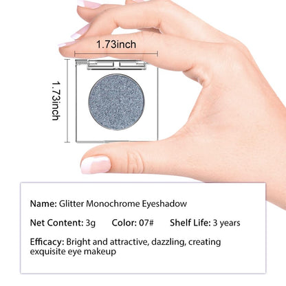 Glitter Shimmer Sparkle Eye Shadow Palette Makeup for Women, Shimmer Blue Glitter Metallic Holographic Iridescent Cream Iridescent Single Monochrome Eyeshadow Makeup