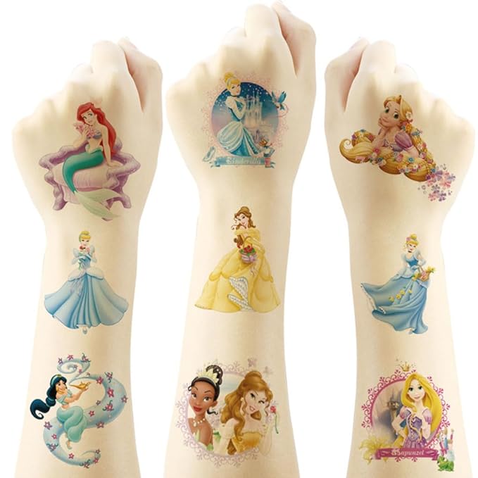 20 sheets princess temporary tattoos