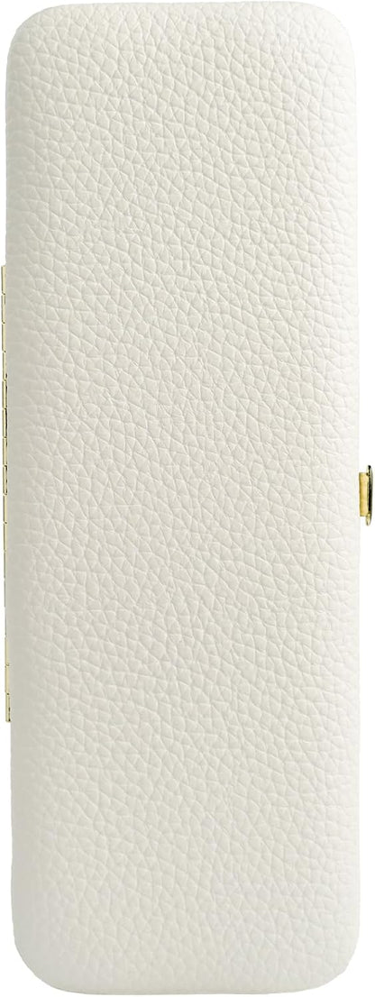 Lash Tweezers Organizer, Small Portable 4 Positions Soft PU Leather Rounded Corners, Eyelash Extension Tweezers Bag, Individual Storage Case Box for Tweezers, Slender Small Tools(White), White