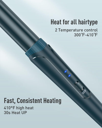 Waver Curling Iron Wand - BESTOPE PRO 5 in 1 Curling Wand Set with 3 Barrel Hair Crimper for Women, Fast Heating Crimper Wand Curler in All Hair Type - Green