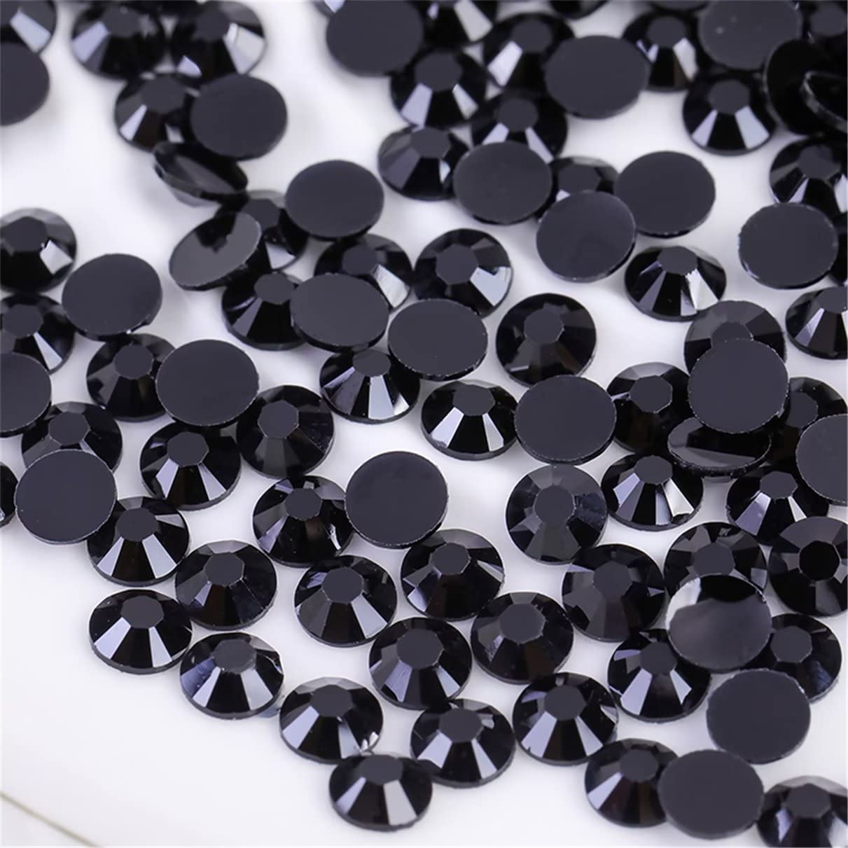 3000 Pieces SS6 2mm Flatback Rhinestones Clear Glass Round Gems Crystals for Nail Art DIY Crafts Clothes Shoes Bags （Black）