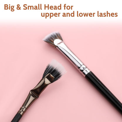 2Pcs Folding Angle Scalloped Lash Brush Multifunctional Fan Shaped Lashes Wand New Angled Eyelash Brush Separator Mascara Brushes Makeup Tool for Upper Lower Eyelash Lifted Eye Shadow Eyebrow
