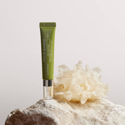 SUPEREGG Phyto Bounce Eye Contour Solution: For vibrancy and restoration. Concentrated solution cream with Tremella Mushroom and Peptides. 15ML / 0.5 FL OZ