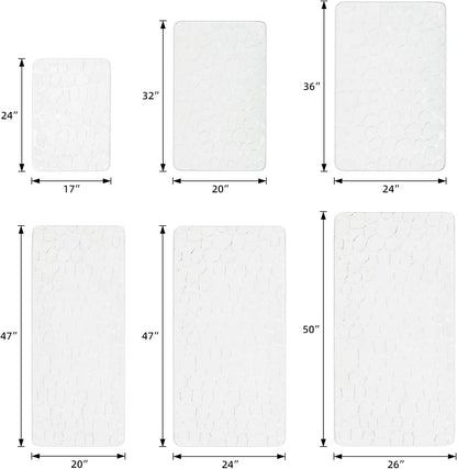 YIHOUSE Bath Mat, Memory Foam, Cobblestone, Bathroom Rugs, 20 x 32, White, Super Water Absorbent, Non-Slip, Machine Washable