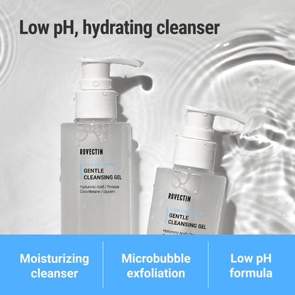 ROVECTIN Aqua Cleansing Gel (Conditioning Cleanser) Hydrating pH Balanced Facial Wash for Sensitive, Dry Skin | No Stripping, Fragrance-Free | Vegan, Korean Skincare (5.9 fl. oz)