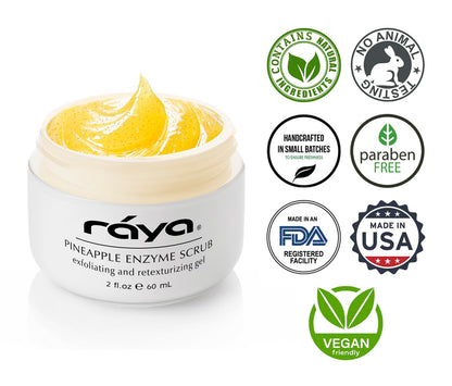 RAYA Pineapple Enzyme Facial Scrub (120) | Exfoliating and Refining Facial Scrub for Combination Skin | Creates a Glowing Complexion | Made with Pineapple Enzymes and Jojoba Beads