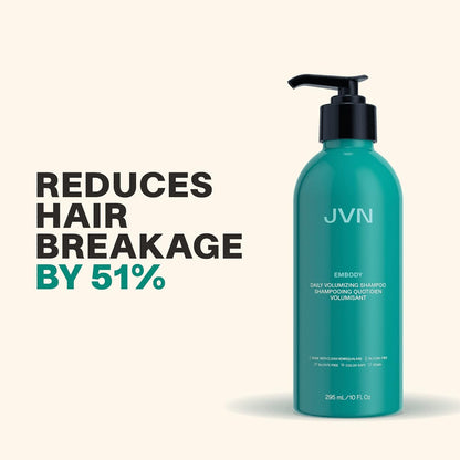 JVN Embody Volumizing Shampoo, Clean, Volume-Boosting Shampoo for All Hair Types, Clarifying, Adds Fullness and Restores Shine, Sulfate-Free, 10 Fluid Ounces