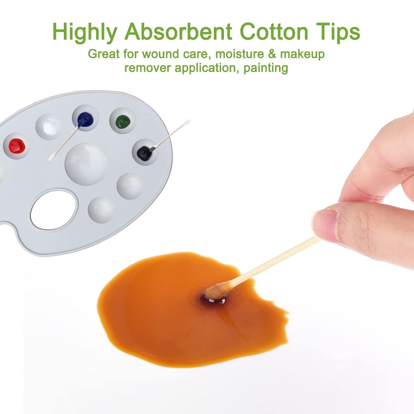 800 Count Bamboo Cotton Swabs - Natural Organic Cotton Buds with Double Tips, Hypoallergenic, Biodegradable Swabs for Ear Cleaning, Beauty & Personal Care, Makeup, Pet Care, Crafts