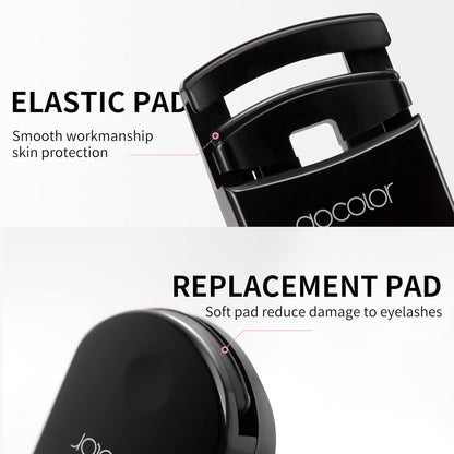 Docolor Eyelash Curler Portable Lash Curler with 1 Silicone Refill Pads Mini Eye Lashes Curlers Professional Travel Makeup Tools for All Eye Shapes