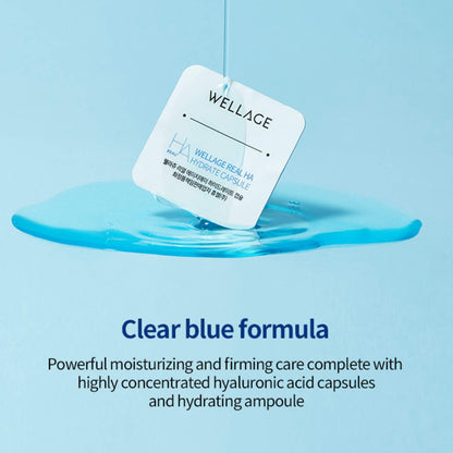 WELLAGE Real Hyaluronic Acid Hydrate One Day Kit Serum 2ea, Korean Beauty Secret Ampoule, High Concentration HA Ceramide 8 Herbal Extracts for Firming and Moisturizing Special Day Care