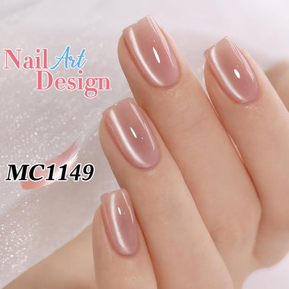 Double Rhythm 6 Colors Cat Eye Gel Polish Set Shimmer Glitter with Magnet Holographic Reflective Magnetic UV Nail Art Kit (6-Kit-46)