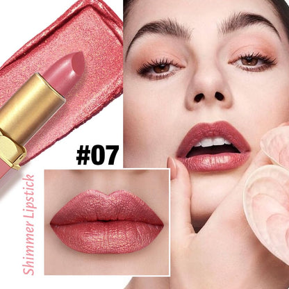 Coral Pink Metallic Lipstick for Women,Lightweight Shimmer Frosted Lipstick,Glitter Lip Gloss Stain Long Lasting Waterproof Smudge Proof 24 Hour Full Coverage Lip Makeup,Vegan
