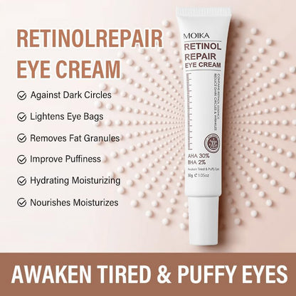 Magic Retinol Eye Cream for Dark Circles Puffiness and Bags Under Eyes, Instant Results Firm Eye Tightener Anti Aging Under Eye Cream for Men Women, Reduce Fine Lines Wrinkles and Age Spots, 1.06 Oz