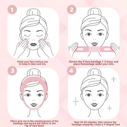 V Line Lifting Mask Chin strap for sleeping, V Line Lifting Mask for Women,Jaw Exerciser，Medium,Pink