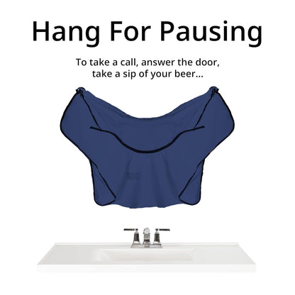 BEARD KING Beard Bib Apron - Shaving Set for Dad - As Seen on Shark Tank - Men's Hair Catcher for Shaving - Grooming Accessories - Packing Pouch, Blue