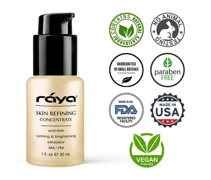 RAYA Skin Refining Concentrate (R-511) | Facial Serum for All Skin Types - Exfoliating, Pore-Minimizing & Complexion-Smoothing | Includes Vitamin C, Antioxidant, Anti Aging & Brightening Serum