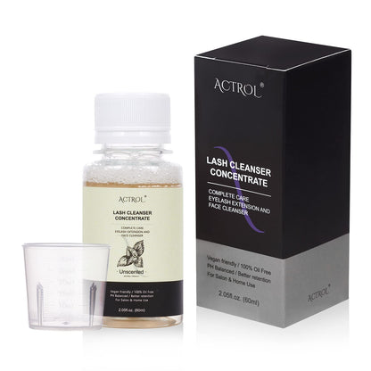 Eyelash Cleanser Concentrate 60ml Unscented Professional Lash Shampoo Foaming Cleanser DIY Wash for Extensions Lashes with Salon Home Care-Makes 6 Bottles