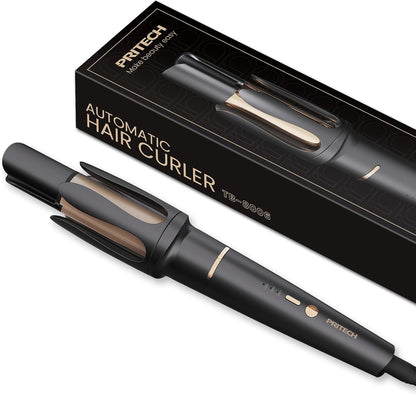 Automatic Curling Iron 1 1/4 Inch, Rotating Ionic Hair Curler Wand with 3 Temperatures, Anti-Scald, Auto Shut-Off Spin Iron for Hair Styling, Black