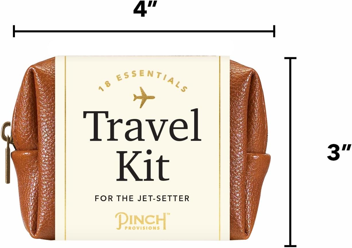 Pinch Provisions Travel Kit, includes 18 Must-Have Emergency Essential Items for Travelling, Ideal Road Trip or Airport Gift for Friends, Family & Peers, Portable Pouch