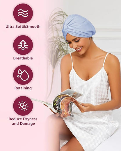 Adjustable silk satin hair bonnet