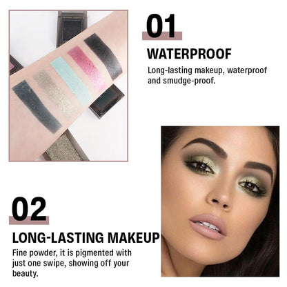 Glitter Shimmer Sparkle Eye Shadow Palette Makeup for Women, Nude Gold Glitter Shimmer Metallic Holographic Iridescent Cream Iridescent Single Monochrome Eyeshadow Makeup,Vegan