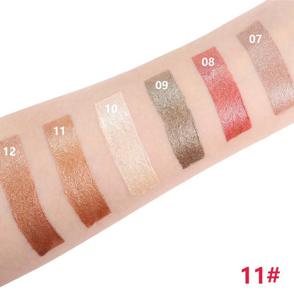 Brown Shimmer Cream Eye Shadow Stick Makeup for Women, Brown Shimmer Matte Eye Shadow Brightener Stick for Eyes, Long-lasting Waterproof Eyeshadow Pencil Applicator Blendable for Eye Highlight 11