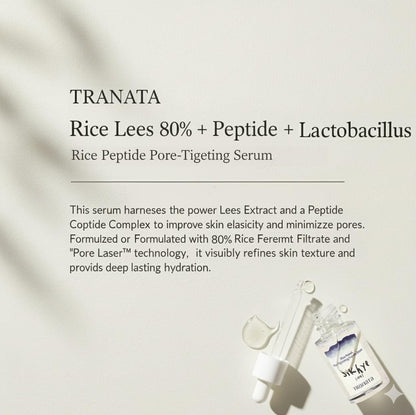 [TRANATA] Rice Punch Peptide Capsule Serum Pore tightening – Korean rice skincare with 80% Rice peptide for Glass Skin Glow Pore tightening Hydration peptide Rice& Lactobacillus for Face