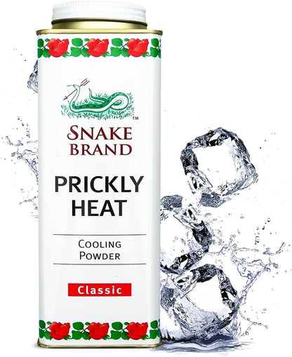 Snake Brand Prickly Heat Cooling Powder for Everyday Use - Anti-Chafing, Heat Rash Relief, Classic Original Scent (9.9 Oz / 280g)