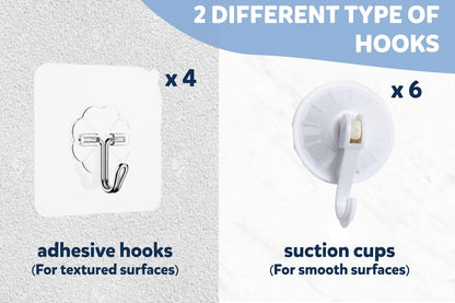 2 x Mesh Bath Toy Organizer + 8 Ultra Strong Hooks – The Perfect Bathtub Toy Holder & Bathroom or Shower Caddy – These Multi-use Net Bags Make Baby Bath Toy Storage Easy – For Kids & Toddlers