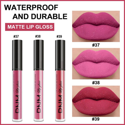 evpct 3Pcs Rose red plum Warm pink Deep cranberry Matte Liquid Lipstick Set for Women 24-hour Matte Lipstick Lip Stain Gloss Long Lasting 24 Smudge Waterproof labiales mate larga duracion 24